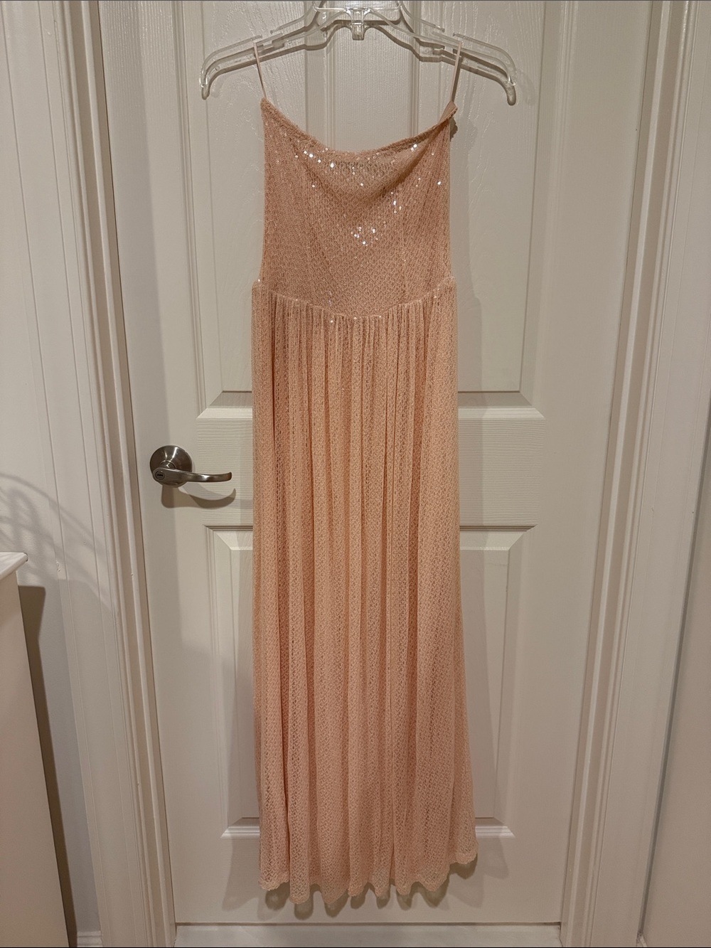 Zara Blush Pink Sequin Maxi Dress